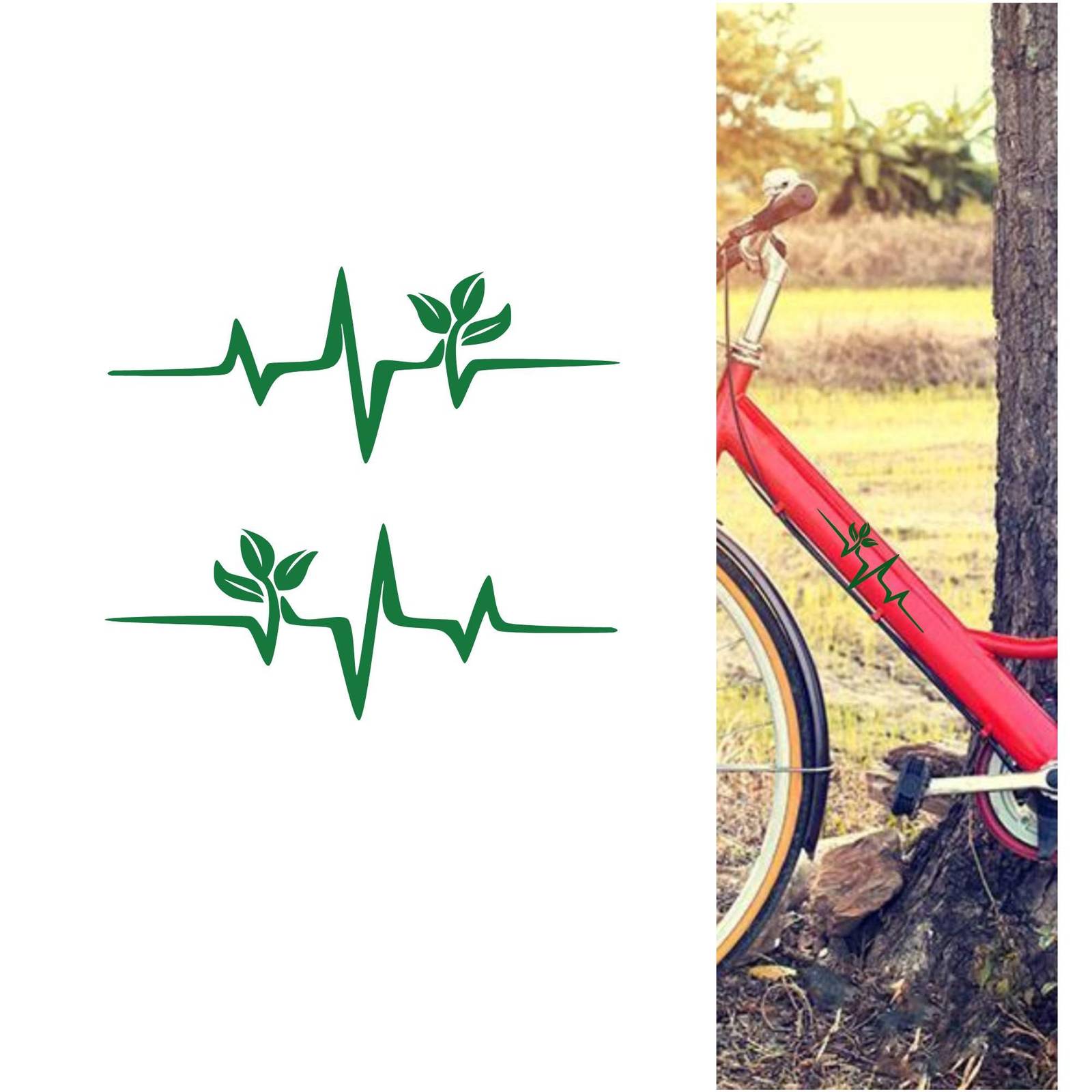 set of two fun decorative stickers for car, flowers, nature heartbeat, d... - $9.00