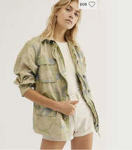 free people NWT women’s lead the way Camo zip front jacket Size XS lime combo N4 - £74.87 GBP