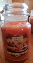 Yankee Candle Farm Fresh Peach Large Jar Candle Woodland Road Trip Collection  - £15.74 GBP