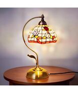 Beautiful Tiffany Stained Glass Mosaic Bedside Table Desk Lamp - $133.80 CAD