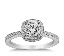 1.25CT F1 Round, Cushion Moissanite &amp; Dimaond Halo Engagement Ring 14K W... - £1,026.19 GBP