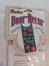 Darice Unfinished Wood Door Hanger &quot;Warm Woolen Mittens&quot; #9155-09 New Ol... - £6.84 GBP