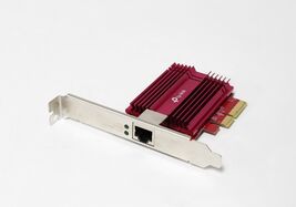 TP-Link TX401 10 Gigabit PCI-E Express 3.0 x4 Adapter w Low Profile CAT6A Cord image 2