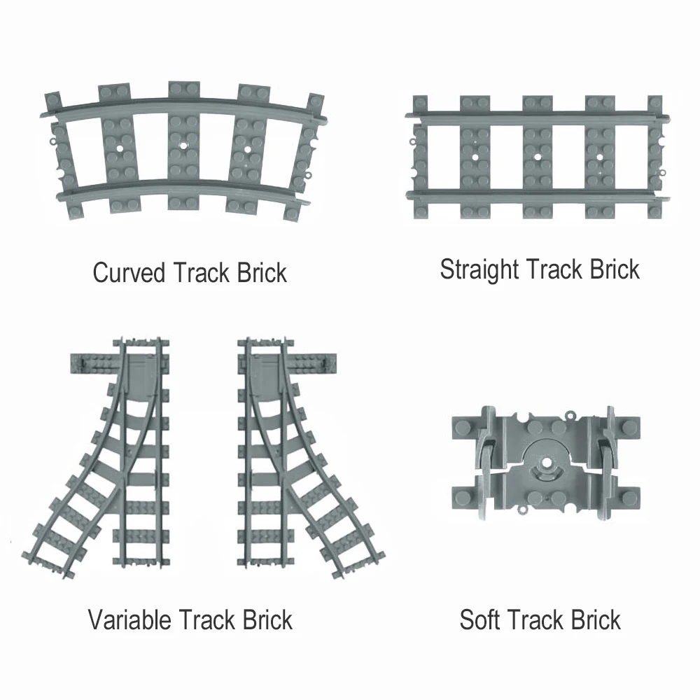 Play KAZI Quality DIY City Train Rail Straight &amp; Curved Tracks Sets Building Blo - £23.12 GBP