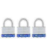 Master Lock Outdoor Padlock with Key, 1-9/16 in. Wide, 3 Pack Model #5TRIHC - $28.70