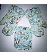 RITZ CAT Cats Kitties Fish And Words OVEN MITTs And Pot Holder Issues Low $ - £20.30 GBP
