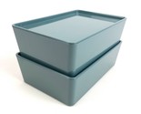 (Lot of 2) IKEA KUGGIS Turquoise Storage Box with Lid 7×10¼×3¼&quot; New - $29.69