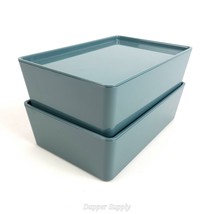 (Lot of 2) IKEA KUGGIS Turquoise Storage Box with Lid 7×10¼×3¼&quot; New - £23.35 GBP