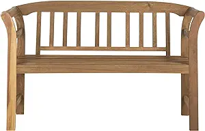 Safavieh PAT6742A Outdoor Collection Porterville 2 Seat Bench, Natural - $244.99