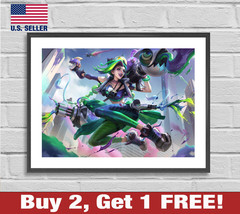 League of Legends Jinx Poster 18&quot; x 24&quot; Print Game Room Wall Art Decor - £10.57 GBP