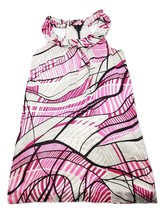 Poleci 100% Silk Sheath Halter Dress Women&#39;s Size 4 Sleeveless Abstract Design - £3.98 GBP