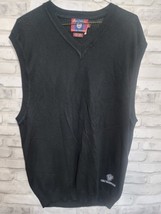 Byron Nelson Eleven Straight Silk Ribbed Black Vneck Vest L Golf Harbour... - $12.99