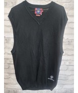 Byron Nelson Eleven Straight Silk Ribbed Black Vneck Vest L Golf Harbour... - $17.82 CAD