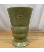 Vintage Haeger Pottery Vase, Speckled Green Matte Glaze Urn MCM Bubble - £23.59 GBP