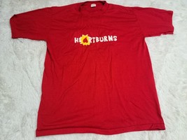 Vintage Heartburns Single Stitch 80s Red Medical T Shirt L Made in USA ❤️ - £7.88 GBP