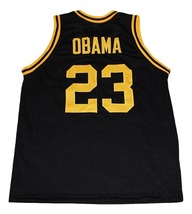 Barack Obama #23 Punahou High School New Men Basketball Jersey Black Any Size image 2