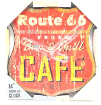 Route 66 Clock 14” Bar &amp; Grill Cafe - NHL Logo - Battery Operated New Da... - £25.32 GBP
