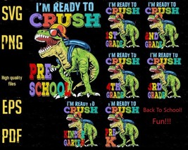 I&#39;m Ready To Crush SVG Bundle, T-Rex Dinosaur Lovers - £1.96 GBP