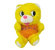 6&quot; Vintage Dan Dee Tuck Me In Yellow Folding Teddy Bear Stuffed Animal Plush Toy - £29.14 GBP