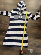 Natural Reflections Striped Black White Hooded  Dress Size Large - £9.95 GBP