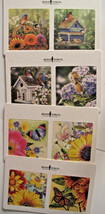 Chipboard Coasters Butterflies &amp; Song Birds Art Boys Town Double Side Set of 8 - £9.48 GBP