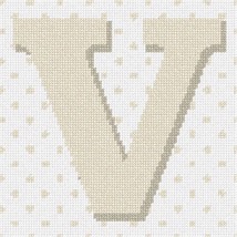 Pepita Needlepoint kit: Polka Dot Letter V Tan, 7&quot; x 7&quot; - $50.00+