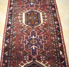 3 x 9&#39;8 Vintage Caucasian Heris Handmade Wool Runner Rug Oriental Carpet 3 x 10 - £719.75 GBP