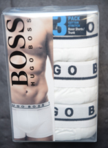HUGO BOSS Herren 3-Pack Weiß Stretch Baumwolle Unterwäsche Badehose Boxe... - £19.32 GBP
