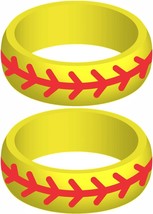 Two (2) SOFTBALL THREAD Silicone Rings Active Wedding Band Replacement Pick Size - £6.86 GBP