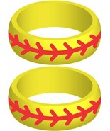 Two (2) SOFTBALL THREAD Silicone Rings Active Wedding Band Replacement P... - £7.01 GBP