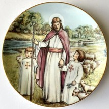 1990 Jesus Children Plate Cicely Barker Loving Shepherd Of Thy Sheep Gold Trim - £19.94 GBP