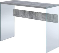 Convenience Concepts Soho Console Table/Desk, Faux Birch/Glass - £107.51 GBP