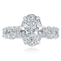 GIA Oval 3.05Ct F-VS1 Kunstdiamanten Grown Diamant (5.93TCW) Verlobungsring 18k - £4,841.80 GBP