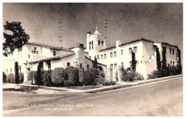Hotel La Ribera Carmel by the Sea California Vintage B &amp; W Postcard 1948 - £11.64 GBP