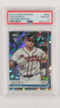 2019 Topps Chrome Austin Riley Sapphire Edición PSA 10 Joya MT #650 - £351.31 GBP