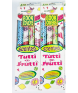 Tutti Frutti Scented Book Covers Non Adhesive Lot Of 2 Vintage Peace Flo... - $28.98