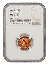 1944-D 1C Ngc MS67RD - £160.18 GBP
