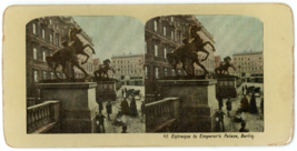 c1890&#39;s Colorized Stereoview Card Entrance to Emperor&#39;s Palace, Berlin G... - £7.48 GBP