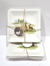 Easter Grace Fine Porcelain Bunny Rabbits Appetizer Dessert Plates Set o... - $29.69