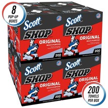 Scott Shop Towels Pop-Up Box, 10&quot; x 12&quot;, 8 Boxes, 1600 Towels (75190) - £117.07 GBP