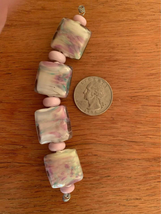 Handmade pink lampwork glass beads - New - £11.08 GBP