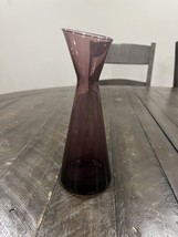 Vtg MCM Morgantown Glass Flamenco Amethyst Purple Vase 7.75” Abstract Fl... - €16,98 EUR