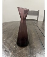 Vtg MCM Morgantown Glass Flamenco Amethyst Purple Vase 7.75” Abstract Fl... - $19.79