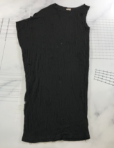 L&#39;agence Midi Tank Dress Womens Medium Black Asymmetrical Lagenlook Draped - $79.19