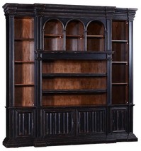 Entertainment Unit Center Cathedral Antiqued Blackwash Wood, Old World Moldings - £7,164.80 GBP