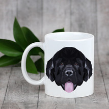 Enjoying a cup with my pup Newfoundland- a mug with a geometric dog - £9.85 GBP