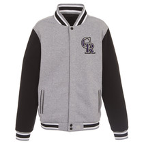 MLB  Colorado Rockies  Reversible Full Snap Fleece Jacket  JHD  2 Front Logos - £94.02 GBP