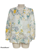 NWT A New Day Womens Front Tie Blouse Top Small Floral Long Sleeve V Neck - €14,85 EUR