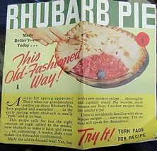 RECIPES RHUBARB PIE  AND OTHERS - $4.00