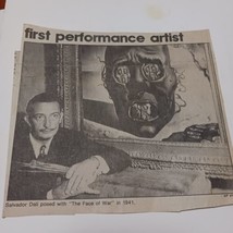 Newspaper Article Salvador Dali 1941 The Face of War Ephemera - $28.05